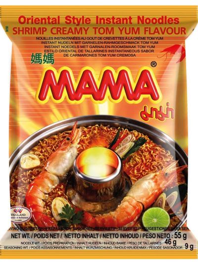 Mama Shrimp Creamy Tom Yum Flavour Instant Noodles, 55g (Pack of 30)