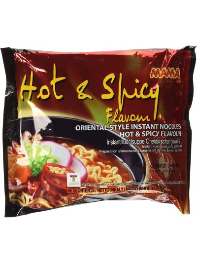 MAMA Hot & Spicy Flavour Instant Noodles, 90g (Pack of 20)